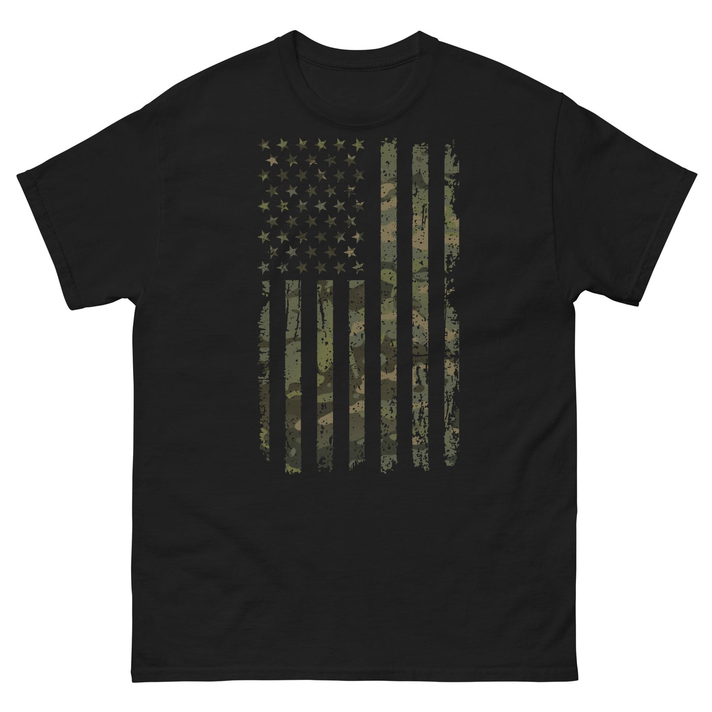 Camo Distressed Flag Shirt