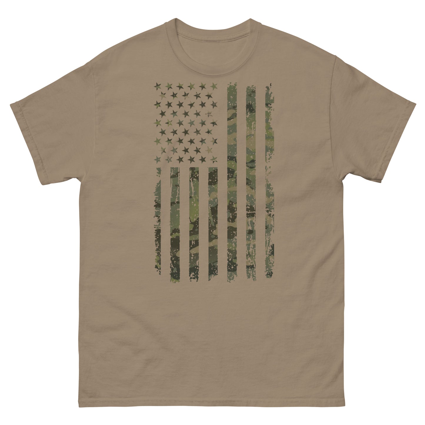 Camo Distressed Flag Shirt