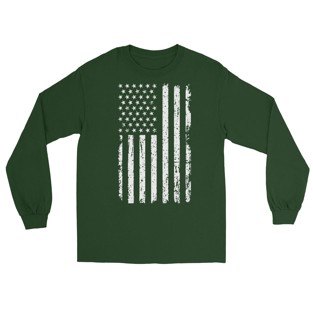 Distressed Flag Long Sleeve Shirt