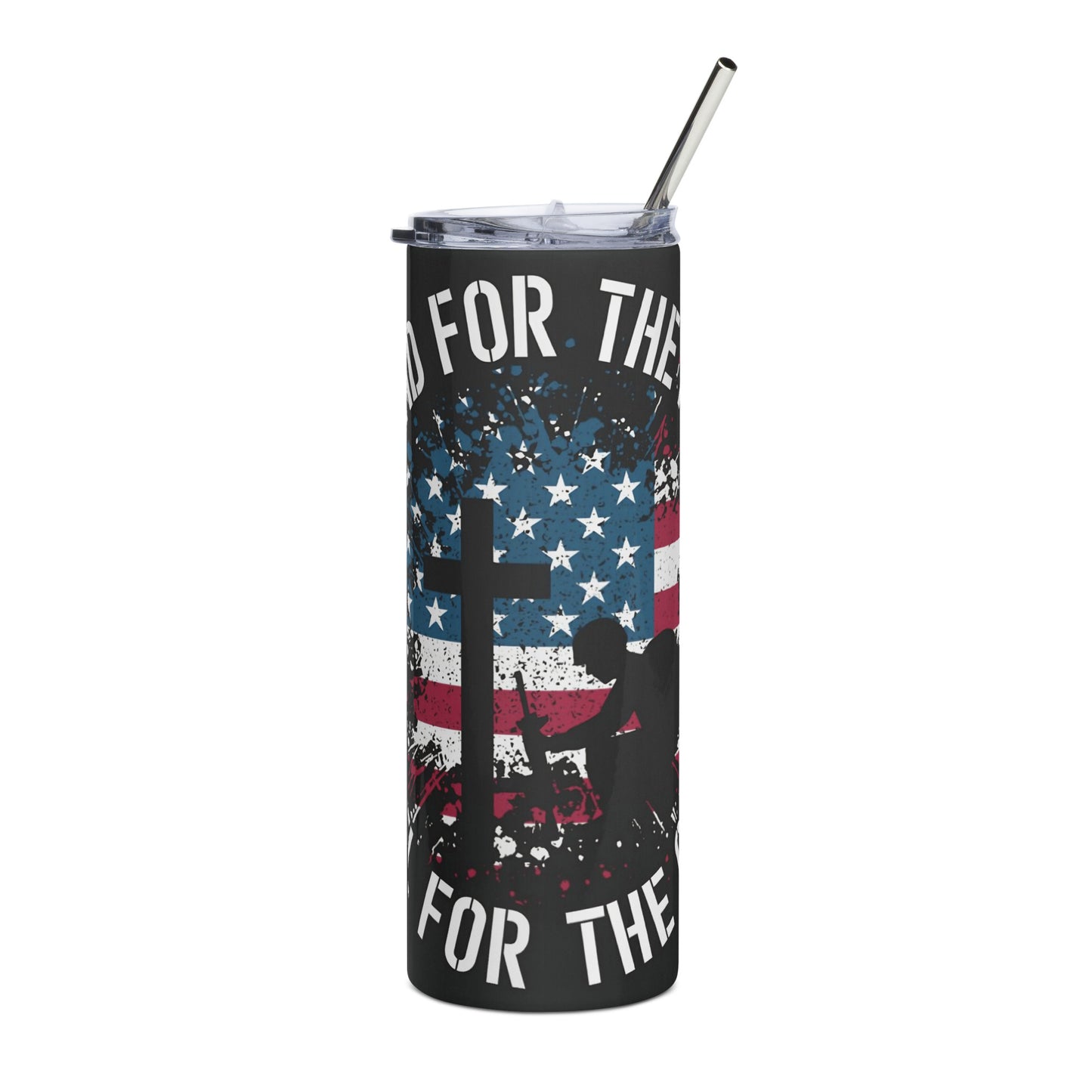 Stand For The Flag Kneel For The Cross tumbler