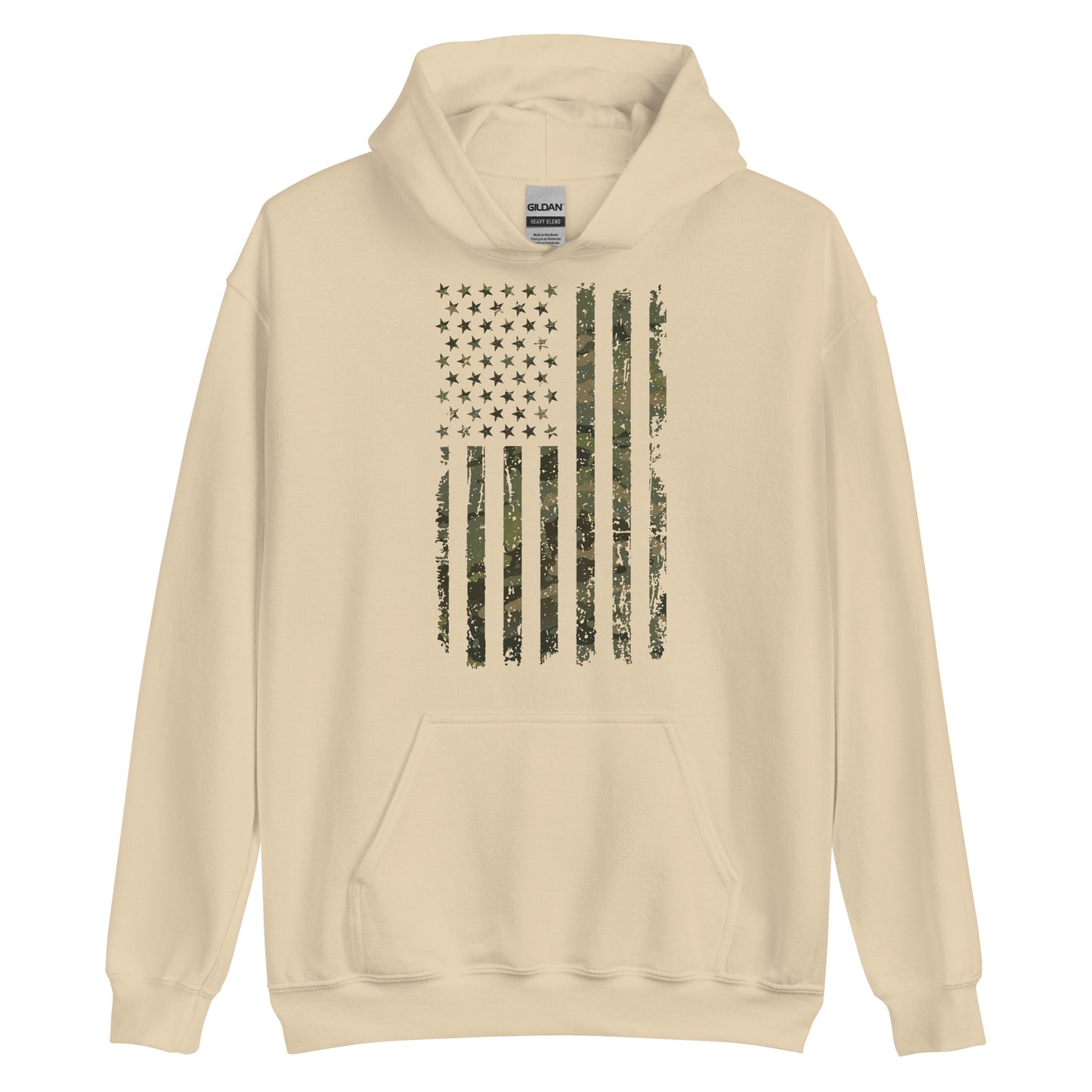 Camo Distressed Flag Hoodie