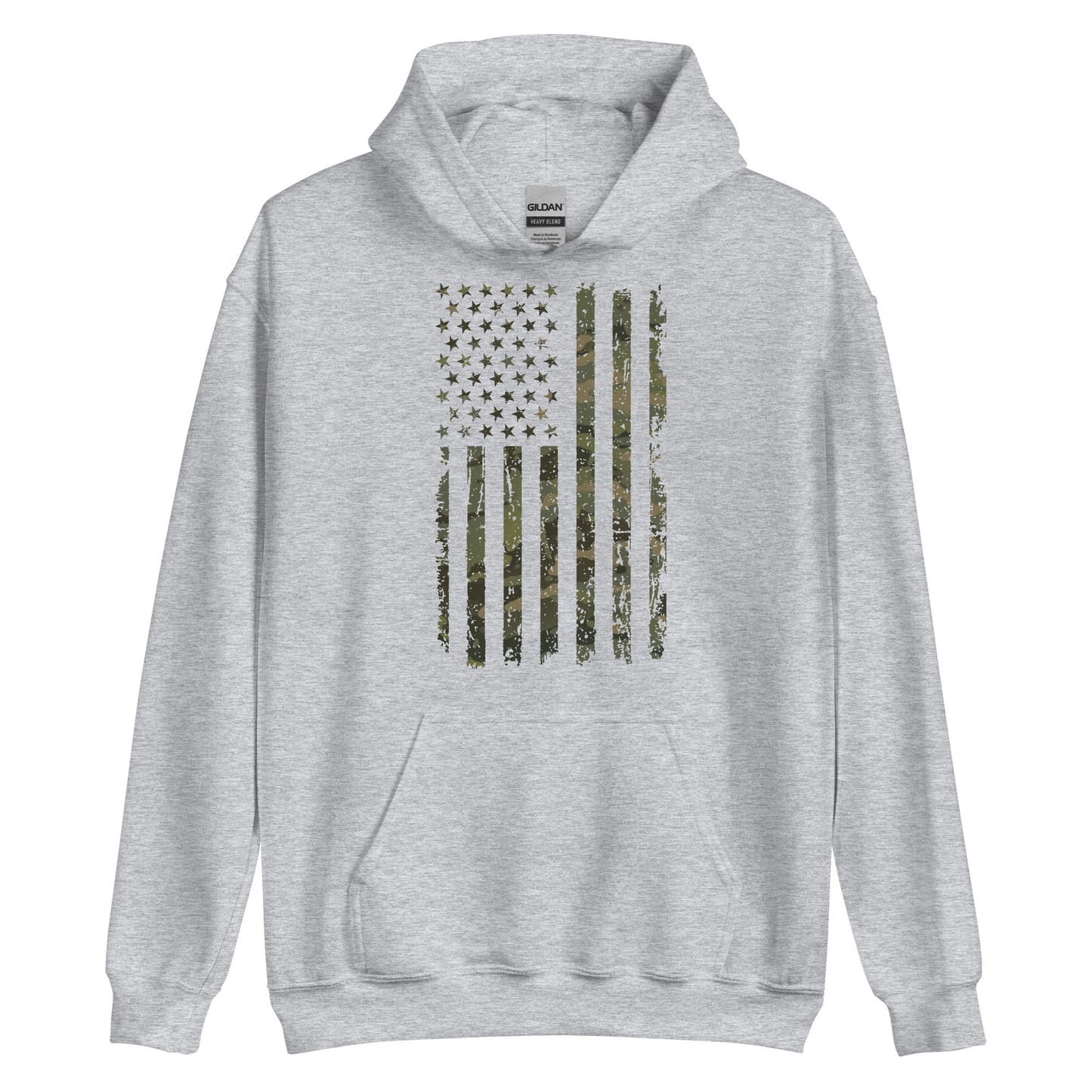 Camo Distressed Flag Hoodie