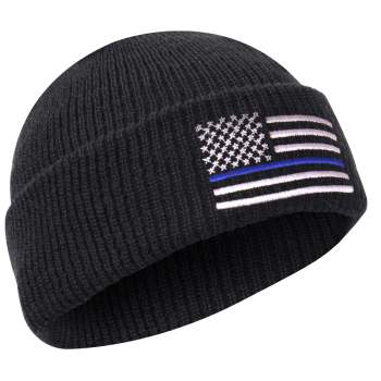 Thin Blue Line Deluxe Embroidered Watch Cap