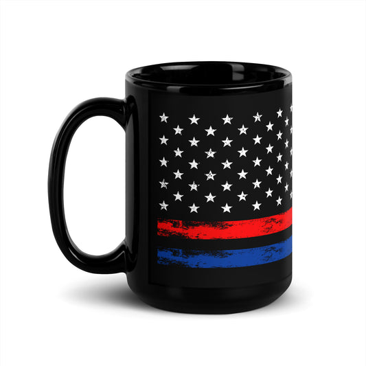 Thin Red And Blue Line 15 oz Mug