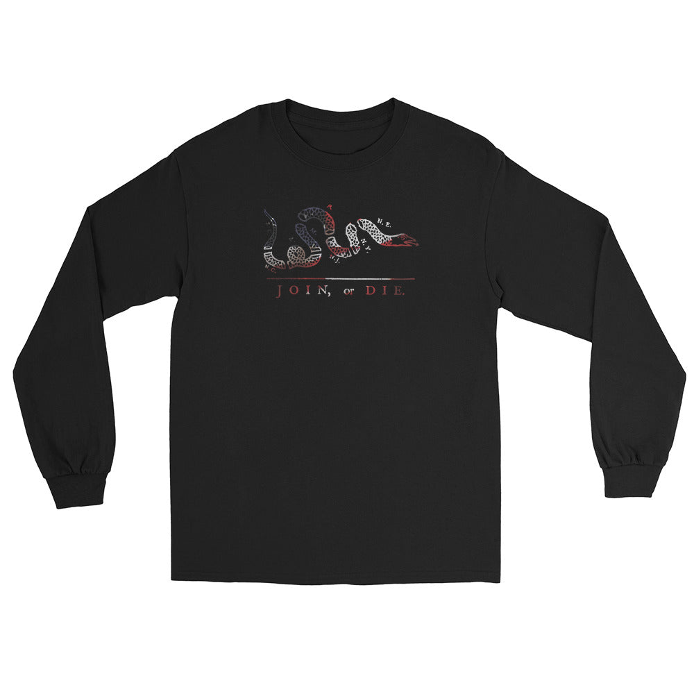 Red White and Blue Join or Die  Long Sleeve Shirt