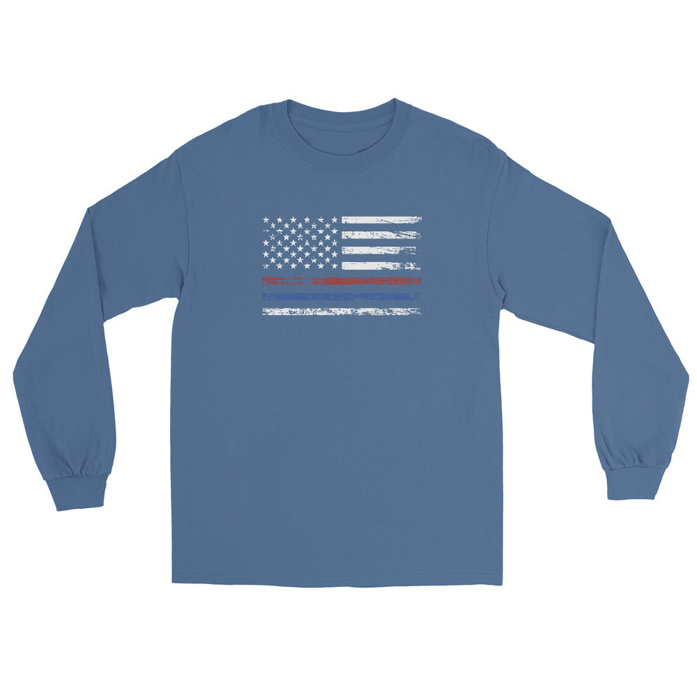 Thin Red and Blue Line Long Sleeve Shirt