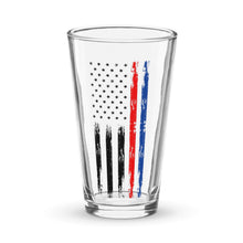 Thin Red and Blue Line pint glass