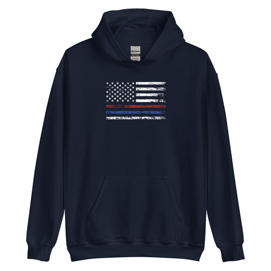 Thin Red and Blue Line Hoodie